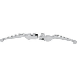 PartzBiz HD DS06100141 - Drag Chrome Slotted Wide Brake Clutch Lever Set 96-16 Harley Big Twin XL | 0610-0141 PartzBiz HD DS06100141 - Drag Chrome Slotted Wide Brake Clutch Lever Set 96-16 Harley Big Twin XL | 0610-0141