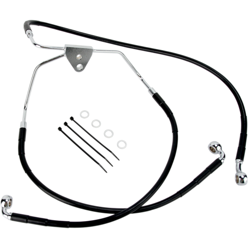 PartzBiz HD: 4417269-Drag Specialties สายเบรกสแตนเลสไวนิลสีดำด้านหน้าสำหรับ Harley 94-07 FLHR / FLTR - ความยาวสต็อก PartzBiz HD: 4417269-Drag Specialties สายเบรกสแตนเลสไวนิลสีดำด้านหน้าสำหรับ Harley 94-07 FLHR / FLTR - ความยาวสต็อก