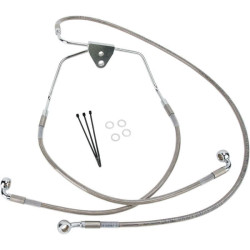 PartzBiz HD DS17412624 - Drag Front Extended +2 สายเบรคสแตนเลสสำหรับ Harley 08-13 FLH/T Non ABS | 1741-2624