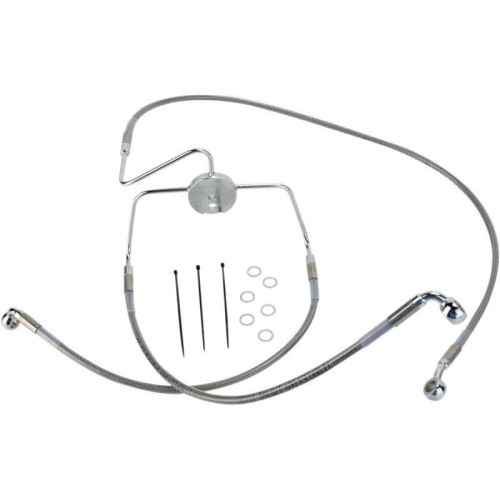 PartzBiz HD: 4417247-Drag Front Extended +4 Stainless Steel Brake Line Harley 94-07 FLHR 98-06 FLTR/I | 1741-2635 PartzBiz HD: 4417247-Drag Front Extended +4 Stainless Steel Brake Line Harley 94-07 FLHR 98-06 FLTR/I | 1741-2635