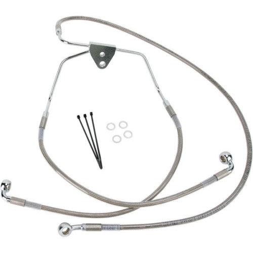 PartzBiz HD: 4417251-Drag Front Extended +6 สายเบรคสแตนเลสสำหรับ Harley 08-13 FLH/T Non ABS | 1741-2626