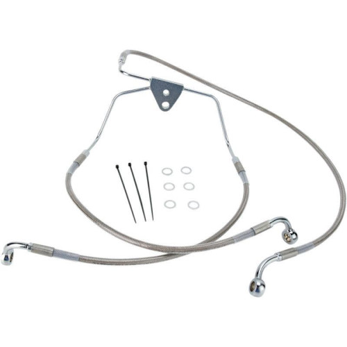 PartzBiz HD: 4417255-Drag Front Extended +6 Stainless Steel Brake Line for Harley 96-07 FLHT/FLHX | 1741-2631