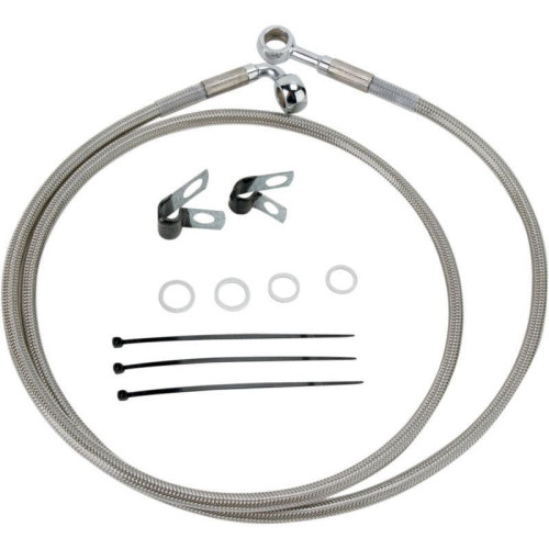 PartzBiz HD: 4417260-Drag Front Extended +8 Stainless Steel Brake Line Harley 84-98 FXST 93-05 FXDWG | 1741-2660