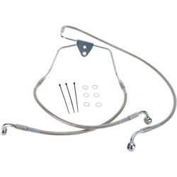 PartzBiz HD DS17412632 - Drag Front Extended +8 Stainless Steel Brake Line for Harley 96-07 FLHT/FLHX | 1741-2632