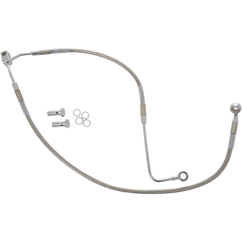 PartzBiz HD: 4417224-Drag Specialties Front Lower Stainless Steel Brake Line for Harley 12-13 FXS w/ ABS - Stock Length PartzBiz HD: 4417224-Drag Specialties Front Lower Stainless Steel Brake Line for Harley 12-13 FXS w/ ABS - Stock Length