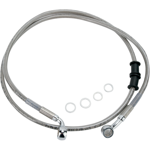 PartzBiz HD: 4417234-Drag Specialties Front Stainless Steel Brake Line for Harley 08-10 FXST Non ABS -Stock Length PartzBiz HD: 4417234-Drag Specialties Front Stainless Steel Brake Line for Harley 08-10 FXST Non ABS -Stock Length