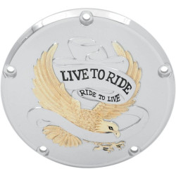 PartzBiz HD DS11070158 - Drag Specialties Gold 5 Hole Live to Ride Derby Cover Harley Twin Cam 99-16 | 1107-0158