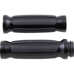 PartzBiz HD DS06302688 - Drag Specialties Textured Black Rubber Grips Chrome Ends Harley Cable Throttle | DS-243105 PartzBiz HD DS06302688 - Drag Specialties Textured Black Rubber Grips Chrome Ends Harley Cable Throttle | DS-243105
