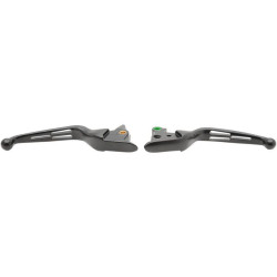 PartzBiz HD DS06101685 - Drag Specialties Matte Black Slotted Wide Blade Hand Levers Harley Softail 15-17 | 0610-1685 PartzBiz HD DS06101685 - Drag Specialties Matte Black Slotted Wide Blade Hand Levers Harley Softail 15-17 | 0610-1685