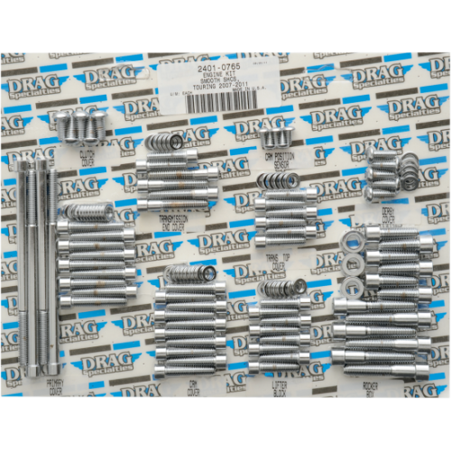 PartzBiz HD: 4417171-Drag Specialties MK700S Chrome Smooth Socket-Head Bolt Set 07-16 Harley Touring