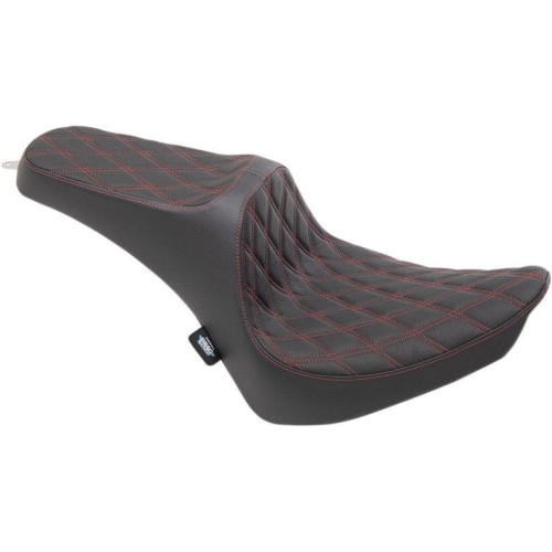 PartzBiz HD: 4417127-Drag Specialties Predator III Red Double Diamond 2-Up Seat Harley Softail FX FL 00-17