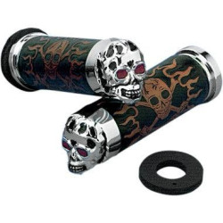 PartzBiz HD DSDS243256 - Drag Specialties Skull Grips Red Eyes Harley Cable Throttle (Sleeve Not Incl.) | DS-243256 PartzBiz HD DSDS243256 - Drag Specialties Skull Grips Red Eyes Harley Cable Throttle (Sleeve Not Incl.) | DS-243256
