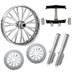 PartzBiz HD Dynasty Accent-DUAL-CHR-KIT-PCKG - Dynasty Accent Chrome 23" Wheel Tire Dual w/ Raked Triple Trees Lowers & Sliders | Dynasty Accent-DUAL-CHR-KIT-PCKG PartzBiz HD Dynasty Accent-DUAL-CHR-KIT-PCKG - Dynasty Accent Chrome 23" Wheel Tire Dual w/ Raked Triple Trees Lowers & Sliders | Dynasty Accent-DUAL-CHR-KIT-PCKG