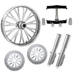 PartzBiz HD DYNASTY-DUAL-CHR-KIT-PCKG - Dynasty Chrome 23" Wheel Tire Dual Rotors w/ Raked Triple Trees Lowers & Sliders | DYNASTY-DUAL-CHR-KIT-PCKG PartzBiz HD DYNASTY-DUAL-CHR-KIT-PCKG - Dynasty Chrome 23" Wheel Tire Dual Rotors w/ Raked Triple Trees Lowers & Sliders | DYNASTY-DUAL-CHR-KIT-PCKG