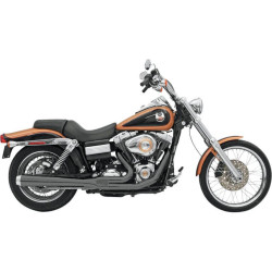 PartzBiz HD DS18001164 - Bassani Black Road Rage 2 Into 1 Long Megaphone Exhaust Harley FXD 06-16 | 13121J