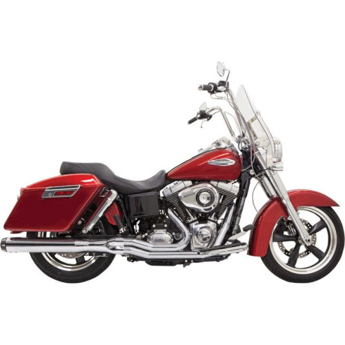 PartzBiz HD: 4416412-Bassani Chrome Road Rage 2 Into 1 ท่อโทรโข่งยาว Harley Dyna FLD 12-16 | 1D28R
