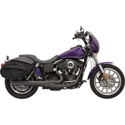PartzBiz HD DS18001774 - Bassani Black Road Rage 2 Into 1 Long Megaphone Exhaust Harley FXD 91-05 | 13321R