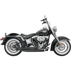 PartzBiz HD ds18001157 - Bassani Black Firepower FireFlight Exhaust for Harley Softail Models 86-16 | 12123B