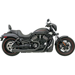 PartzBiz HD DS18001277 - Bassani Black Road Rage 2 Into 1 Short Muffler Exhaust Harley V-Rod 07-16 | 1V22JB