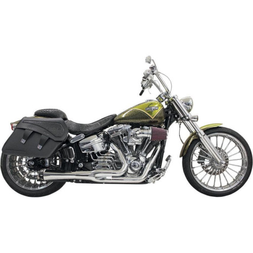 PartzBiz HD: 4416372-Road Rage 2-Into-1 Systems โทรโข่งสั้น Chrome Harley Breakout Rocker FXSTSSE - 1S32R