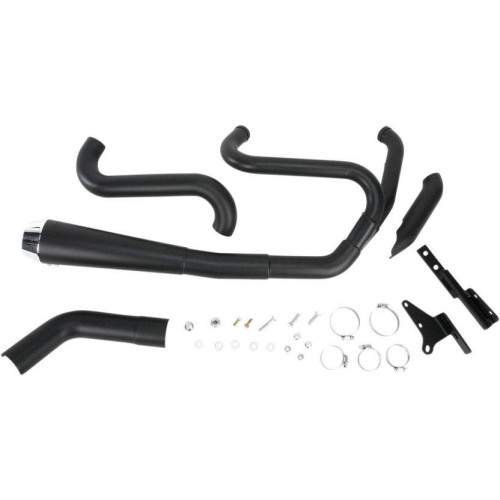 PartzBiz HD: 4416373-Bassani Black Road Rage 2 Into 1 Short Upswept Stepped Exhaust Harley FXD 06-16 | 13122J
