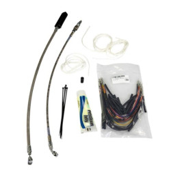 PartzBiz HD FBI-109116 - Fat Baggers 16 ” EZ Install Stainless Extended Cables Install Kit Harley FL 08-13 | 109116