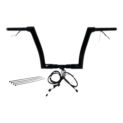 PartzBiz HD FBI-601312-B - FBI Black 12" Flat Top Plug n Play EZ 1-1/2" Handlebar Kit Harley 15 FLTRX/S | 601312-B