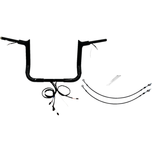 PartzBiz HD: 4416296-FBI Black 12" Pointed Top Plug n Play EZ 1-1/2" Handlebar Kit Harley 14-15 FLH/T | 801212-B PartzBiz HD: 4416296-FBI Black 12" Pointed Top Plug n Play EZ 1-1/2" Handlebar Kit Harley 14-15 FLH/T | 801212-B