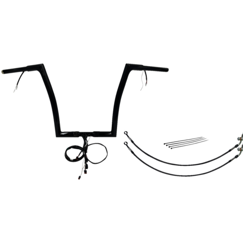 PartzBiz HD: 4416238-FBI Black 14" Flat Top Plug n Play EZ 1-1/4" Handlebar Kit Harley 16-20 FLTRX/S | 702914-B