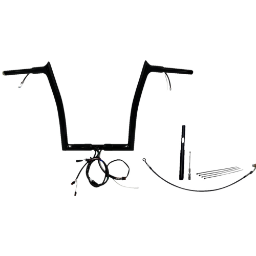 PartzBiz HD: 4416252-FBI Black 14" Pointed Top Plug n Play EZ 1-1/4" Handlebar Kit Harley 21-23 FLTRX/S | 912914-B