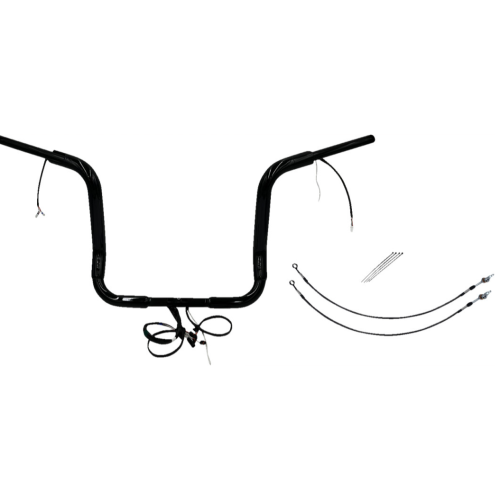 PartzBiz HD: 4416254-FBI Black 14" Round Top Plug n Play EZ 1-1/2" Handlebar Kit Harley 16-20 FLH Touring | 802514-B