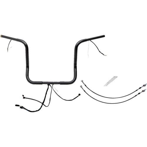 PartzBiz HD: 4416257-FBI Black 14" Round Top Plug n Play EZ 1-1/4" Handlebar Kit Harley 16-20 FLH/T | 902514-B