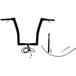 PartzBiz HD FBI-612916-B - FBI Black 16" Flat Top Plug n Play EZ 1-1/2" Handlebar Kit Harley 21-23 FLTRX/S; FLTRU | 612916-B