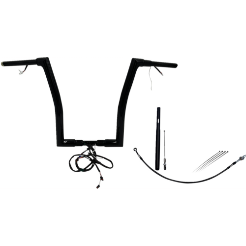 PartzBiz HD: 4416222-FBI Black 16" Flat Top Plug n Play EZ 1-1/2" Handlebar Kit Harley 21-23 FLTRX/S; FLTRU | 612916-B PartzBiz HD: 4416222-FBI Black 16" Flat Top Plug n Play EZ 1-1/2" Handlebar Kit Harley 21-23 FLTRX/S; FLTRU | 612916-B