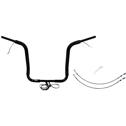 PartzBiz HD: 4416200-FBI Black 16" Round Top Plug n Play EZ 1-1/2" Handlebar Kit Harley 16-20 FLH Touring | 802516-B PartzBiz HD: 4416200-FBI Black 16" Round Top Plug n Play EZ 1-1/2" Handlebar Kit Harley 16-20 FLH Touring | 802516-B
