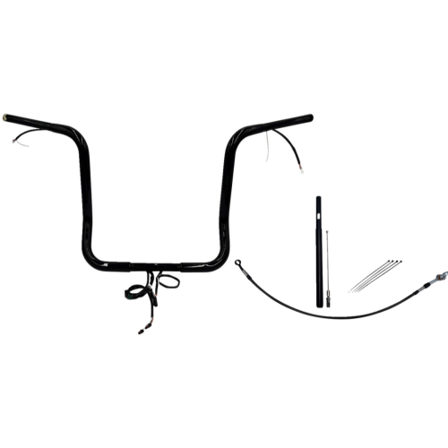 PartzBiz HD: 4416204-FBI Black 16" Round Top Plug n Play EZ 1-1/4" Handlebar Kit Harley 21-23 FLH/T | 912516-B PartzBiz HD: 4416204-FBI Black 16" Round Top Plug n Play EZ 1-1/4" Handlebar Kit Harley 21-23 FLH/T | 912516-B