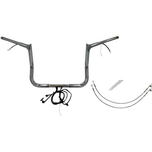 PartzBiz HD: 4416182-FBI Chrome 12" Pointed Top Plug n Play EZ 1-1/4" Handlebar Kit Harley 16-20 FLH/T | 902212 PartzBiz HD: 4416182-FBI Chrome 12" Pointed Top Plug n Play EZ 1-1/4" Handlebar Kit Harley 16-20 FLH/T | 902212