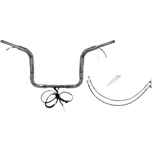 PartzBiz HD: 4416186-FBI Chrome 12" Round Top Plug n Play EZ 1-1/2" Handlebar Kit Harley 16-20 FLH Touring | 802512 PartzBiz HD: 4416186-FBI Chrome 12" Round Top Plug n Play EZ 1-1/2" Handlebar Kit Harley 16-20 FLH Touring | 802512