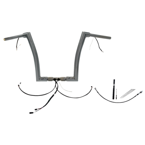 PartzBiz HD: 4416154-FBI Chrome 14" Flat Top Plug n Play EZ 1-1/2" Handlebar Kit Harley 21-23 FLTRX/S; FLTRU | 612914