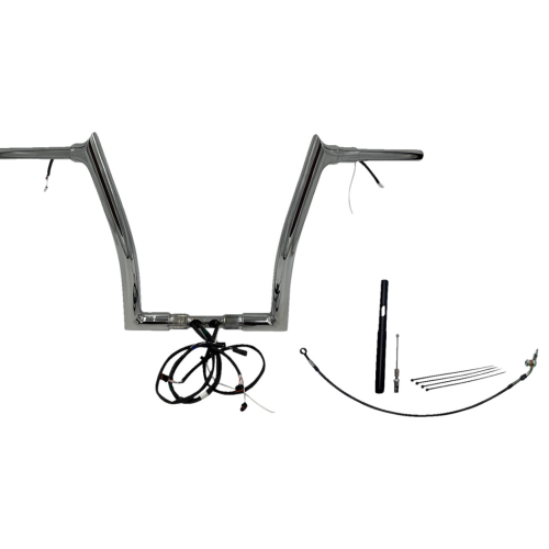 PartzBiz HD: 4416166-FBI Chrome 14 ” Pointed Top Plug n Play EZ 1-1/2 ” ชุดแฮนด์บาร์ Harley 21-23 FLTRX/S FLTRU | 812914