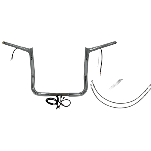 PartzBiz HD: 4416169-FBI Chrome 14" Pointed Top Plug n Play EZ 1-1/4" Handlebar Kit Harley 16-20 FLH/T | 902214 PartzBiz HD: 4416169-FBI Chrome 14" Pointed Top Plug n Play EZ 1-1/4" Handlebar Kit Harley 16-20 FLH/T | 902214