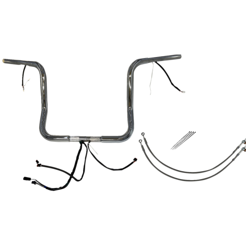 PartzBiz HD: 4416134-FBI Chrome 14" Round Top Plug n Play EZ 1-1/4" Handlebar Kit Harley 14-15 FLH/T | 901514 PartzBiz HD: 4416134-FBI Chrome 14" Round Top Plug n Play EZ 1-1/4" Handlebar Kit Harley 14-15 FLH/T | 901514