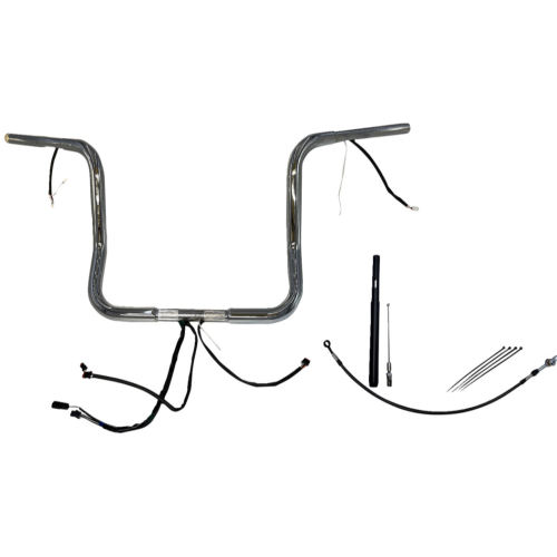 PartzBiz HD: 4416136-FBI Chrome 14" Round Top Plug n Play EZ 1-1/4" Handlebar Kit Harley 21-23 FLH/T | 912514 PartzBiz HD: 4416136-FBI Chrome 14" Round Top Plug n Play EZ 1-1/4" Handlebar Kit Harley 21-23 FLH/T | 912514