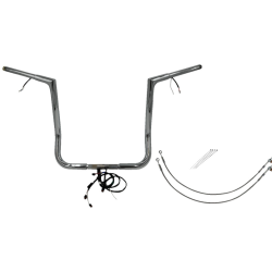 PartzBiz HD FBI-701216 - FBI Chrome 16 ” Flat Top Plug n Play EZ 1-1/4 ” ชุดแฮนด์บาร์ Harley 14-15 FLH/T | 701216