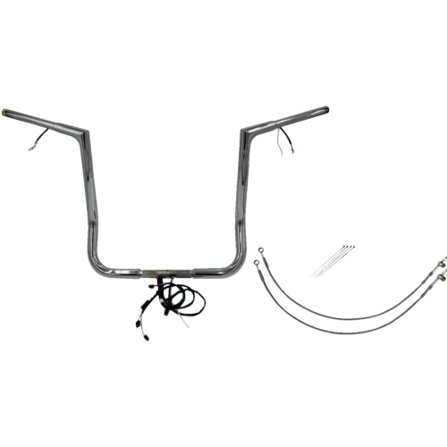 PartzBiz HD: 4416145-FBI Chrome 16 ” Flat Top Plug n Play EZ 1-1/4 ” ชุดแฮนด์บาร์ Harley 16-20 FLH/T | 702216 PartzBiz HD: 4416145-FBI Chrome 16 ” Flat Top Plug n Play EZ 1-1/4 ” ชุดแฮนด์บาร์ Harley 16-20 FLH/T | 702216