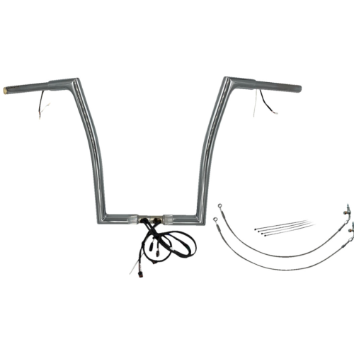 PartzBiz HD: 4416146-FBI Chrome 16" Flat Top Plug n Play EZ 1-1/4" Handlebar Kit Harley 16-20 FLTRX/S | 702916