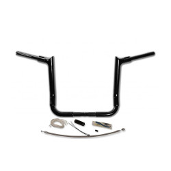 PartzBiz HD FBI-809112-B - FBI Fat Baggers 1-1/2 สีดำ 12” EZ Install สายแฮนด์ปลายแหลม PKG FLH 08-13 | 809112-บี