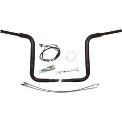 PartzBiz HD FBI-809514-B - FBI Fat Baggers 1-1/2 Chrome 14” EZ ติดตั้งสายแฮนด์บาร์แบบโค้งมน PKG FLH 14-20 809514-b 0601-5296 06015296