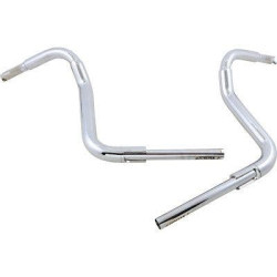 PartzBiz HD FBI-809512 - FBI Fat Baggers 1-1/2 Chrome 12” EZ ติดตั้งสายแฮนด์บาร์แบบโค้งมน PKG FLH 14-20 809512 0601-5293 06015293