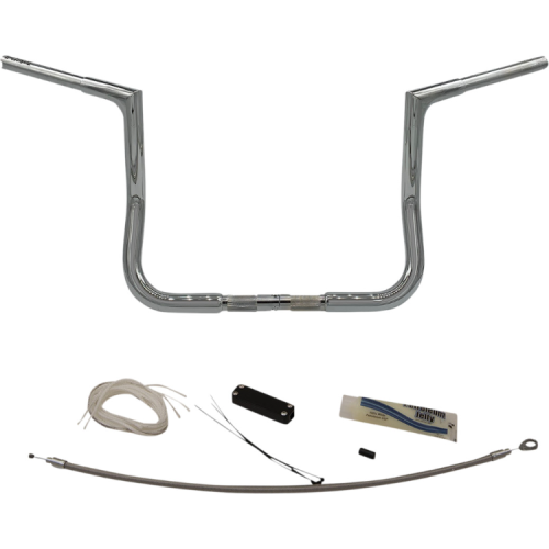 PartzBiz HD: 4416056-FBI Fat Baggers 1-1/4 Chrome 12 EZ ติดตั้งแบนด้านบน Handlebar Harley Batwing 98-13